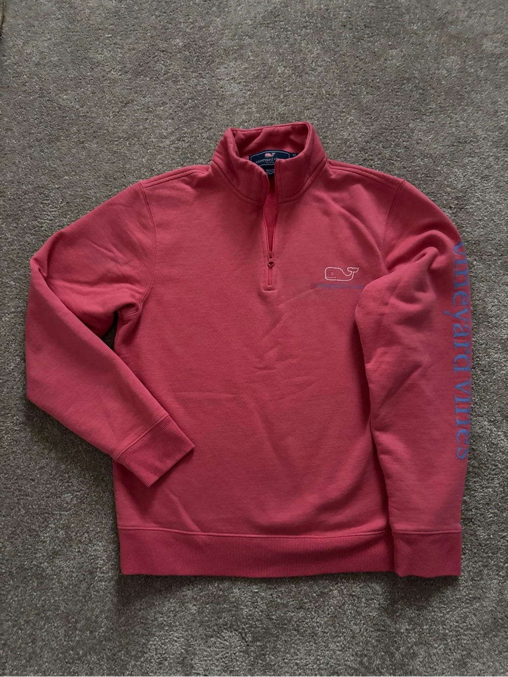 Vineyard Vines Men’s Coral Zip-Up Pullover